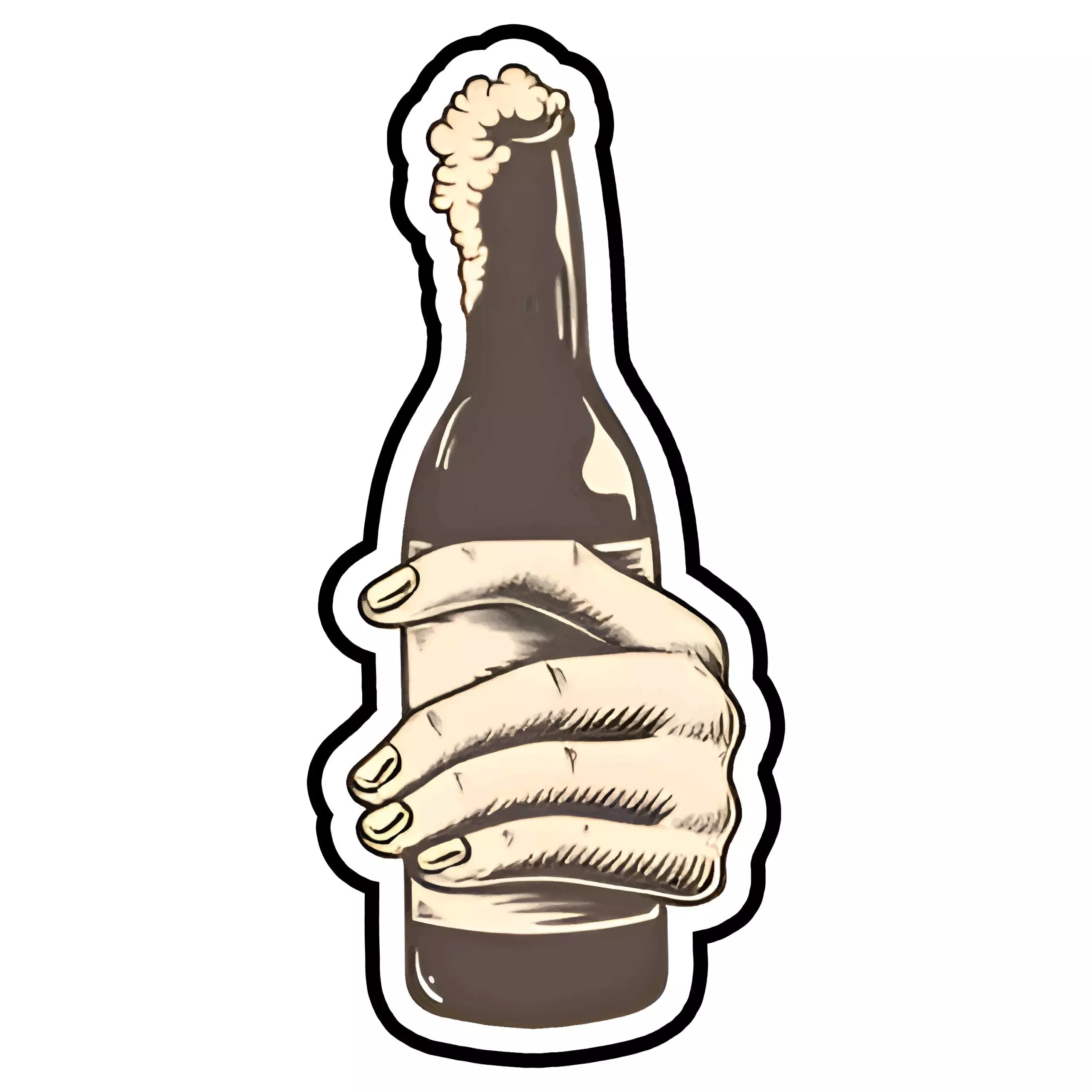 Beer Bottle Fizzing - Meme - Sticker
