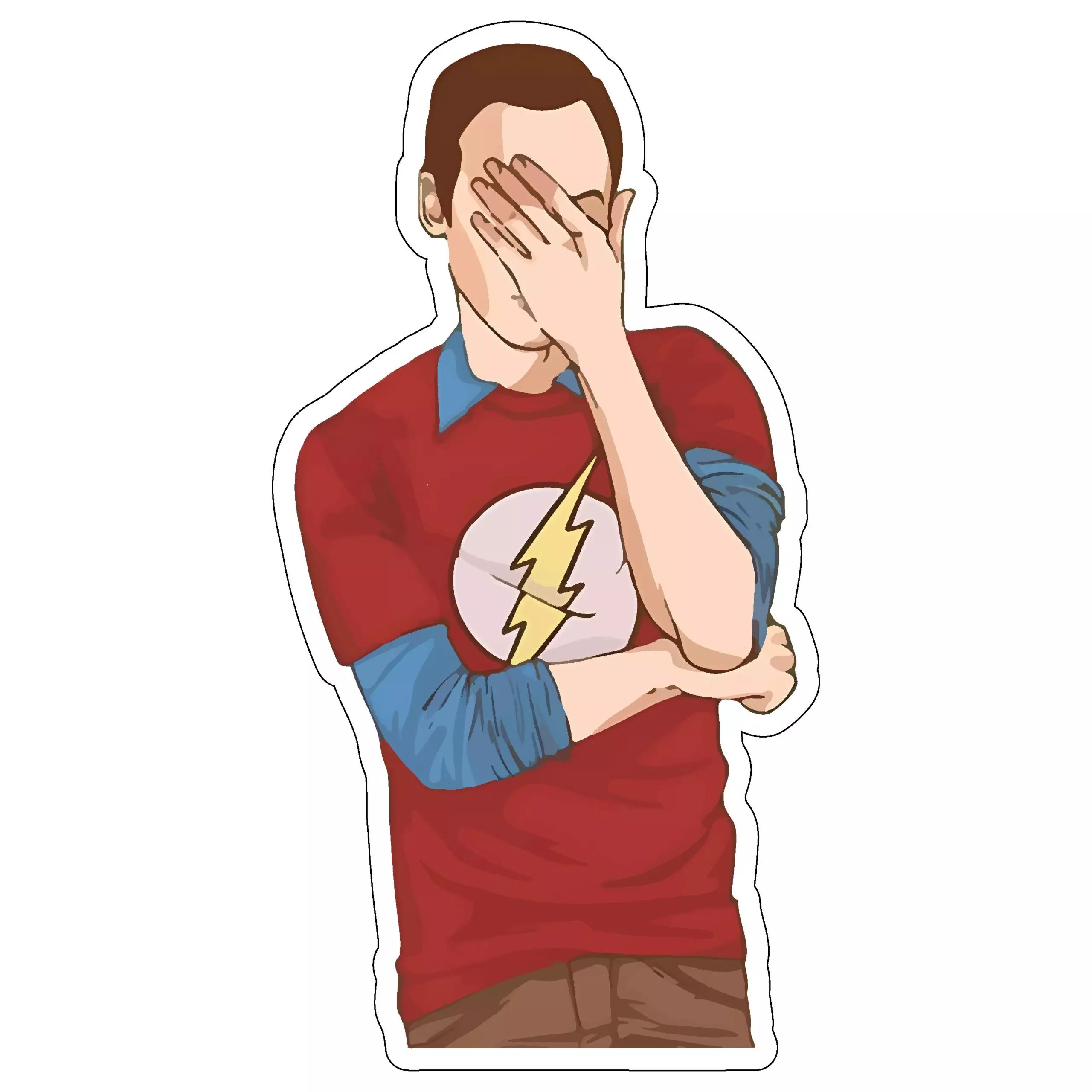 Sheldon Facepalm - The Big Bang Theory - Sticker
