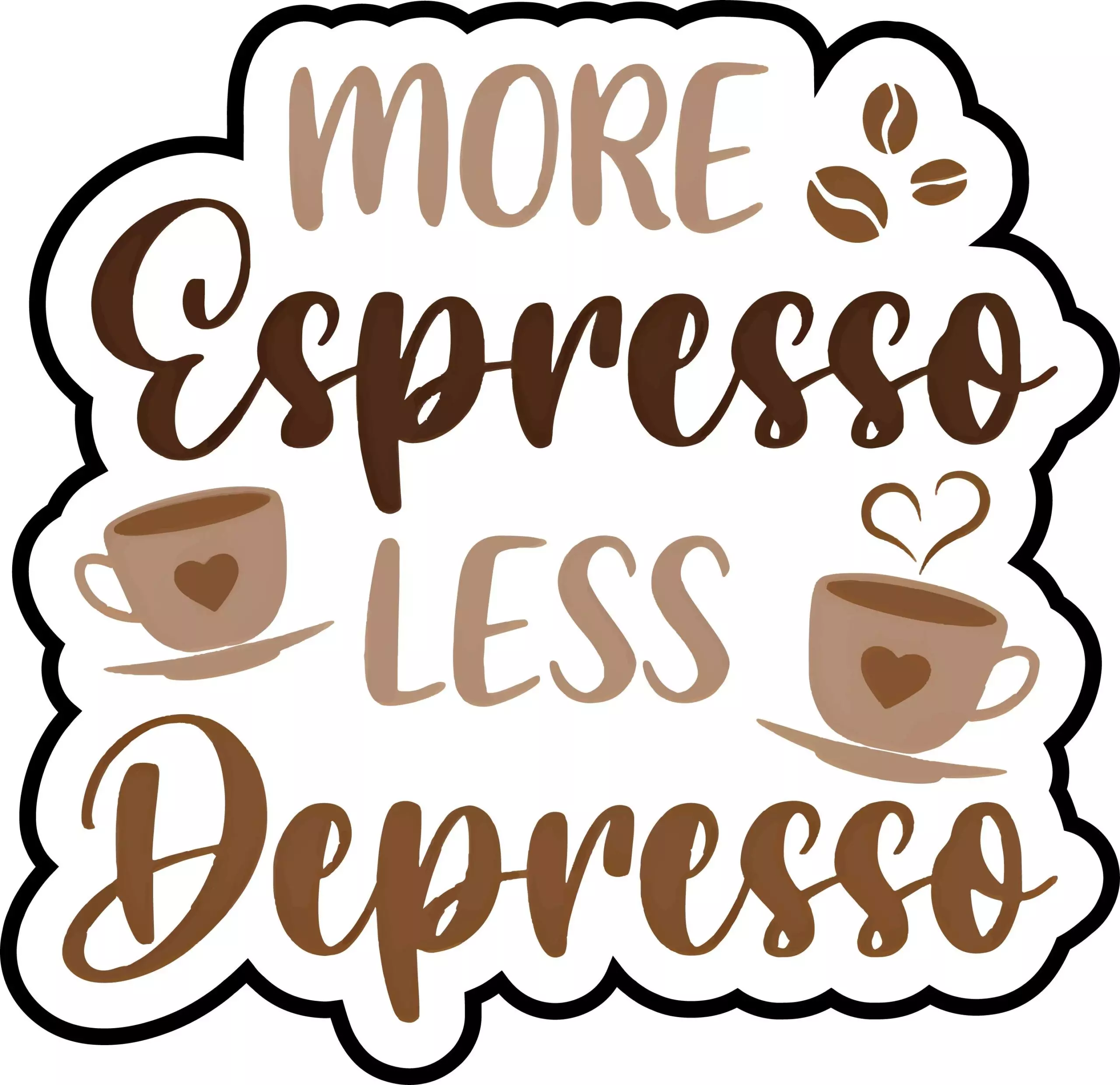 More Espresso Less Depresso - Coffee - Sticker
