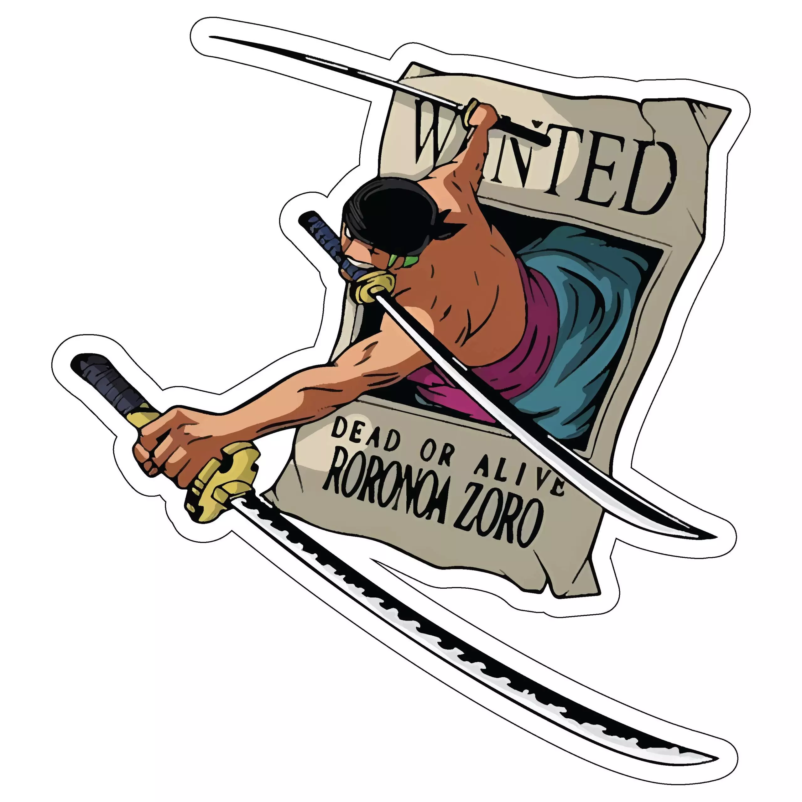 Zoro wanted - One Piece - Sticker