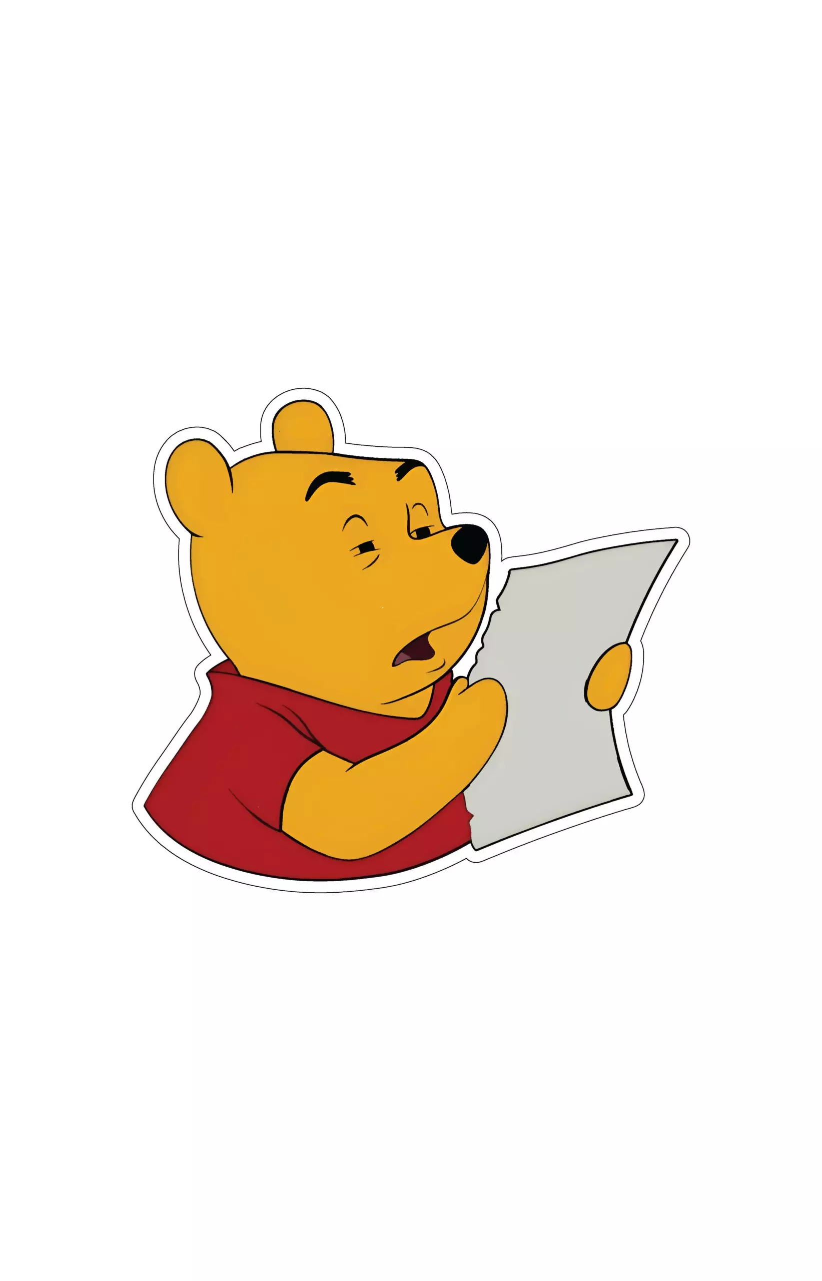 Winnih The Pooh Reading - Meme - Sticker