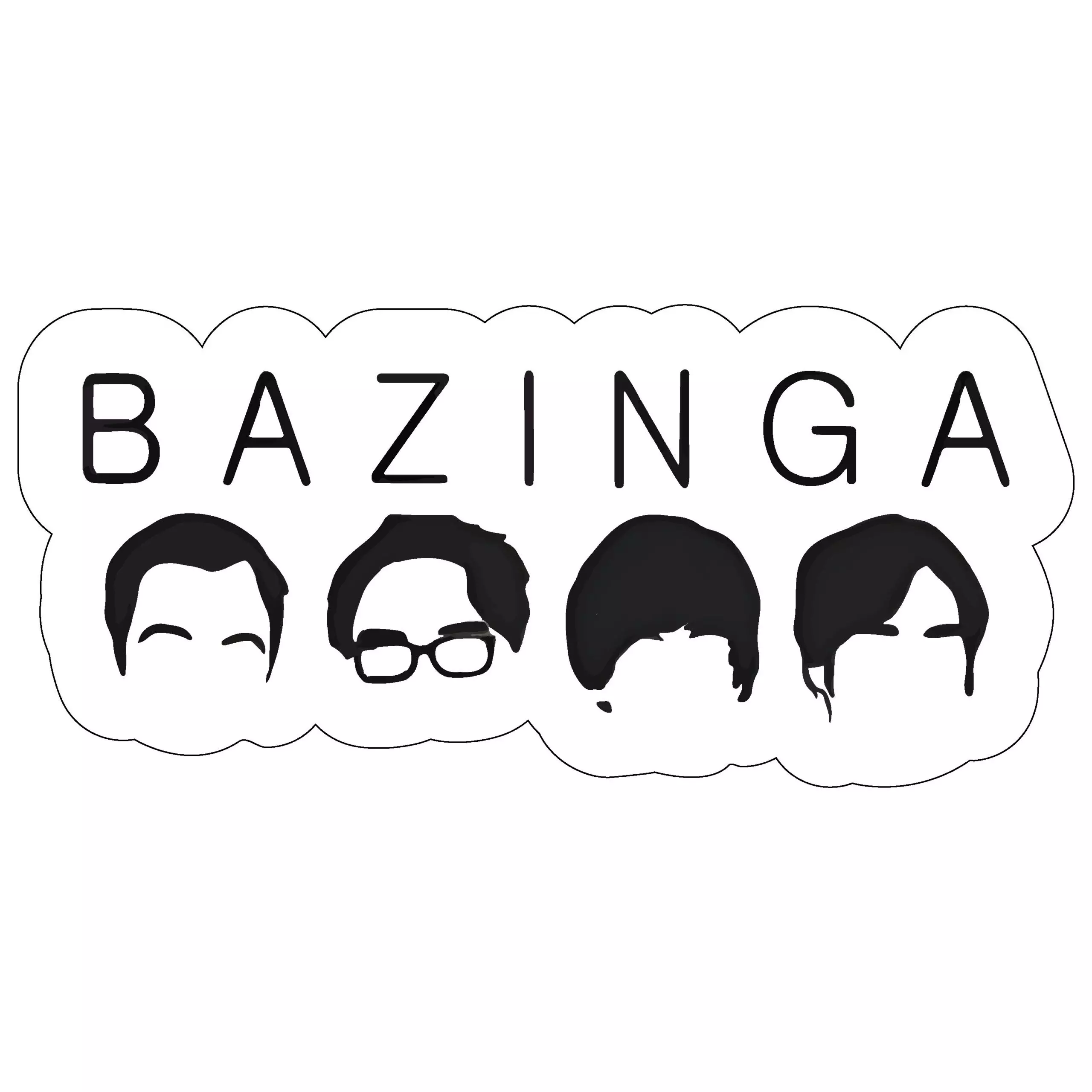Bazinga! Cast Outline - The Big Bang Theory - Sticker