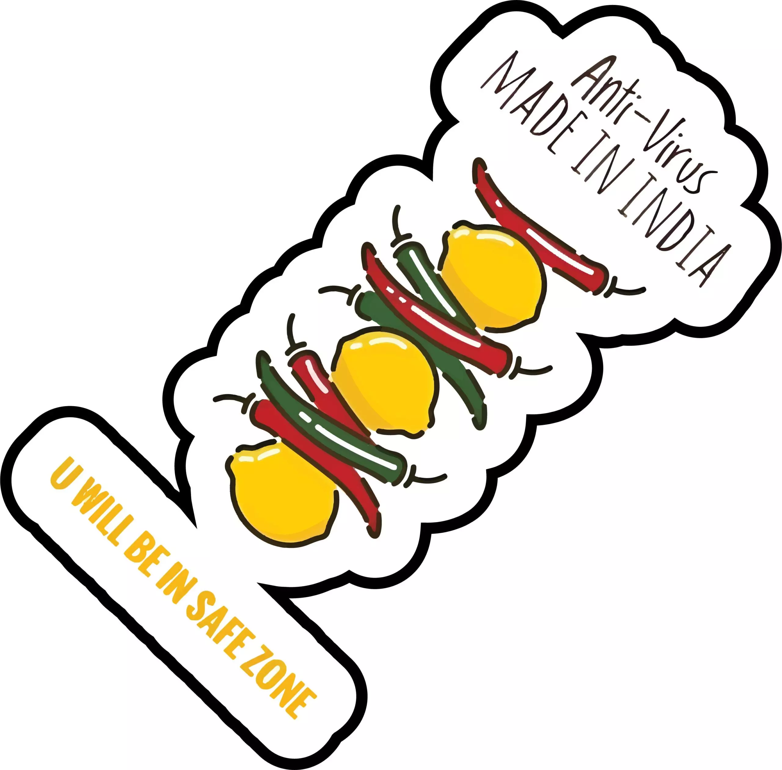 Nimbu Mirchi - Indian Anti virus - Meme - Sticker