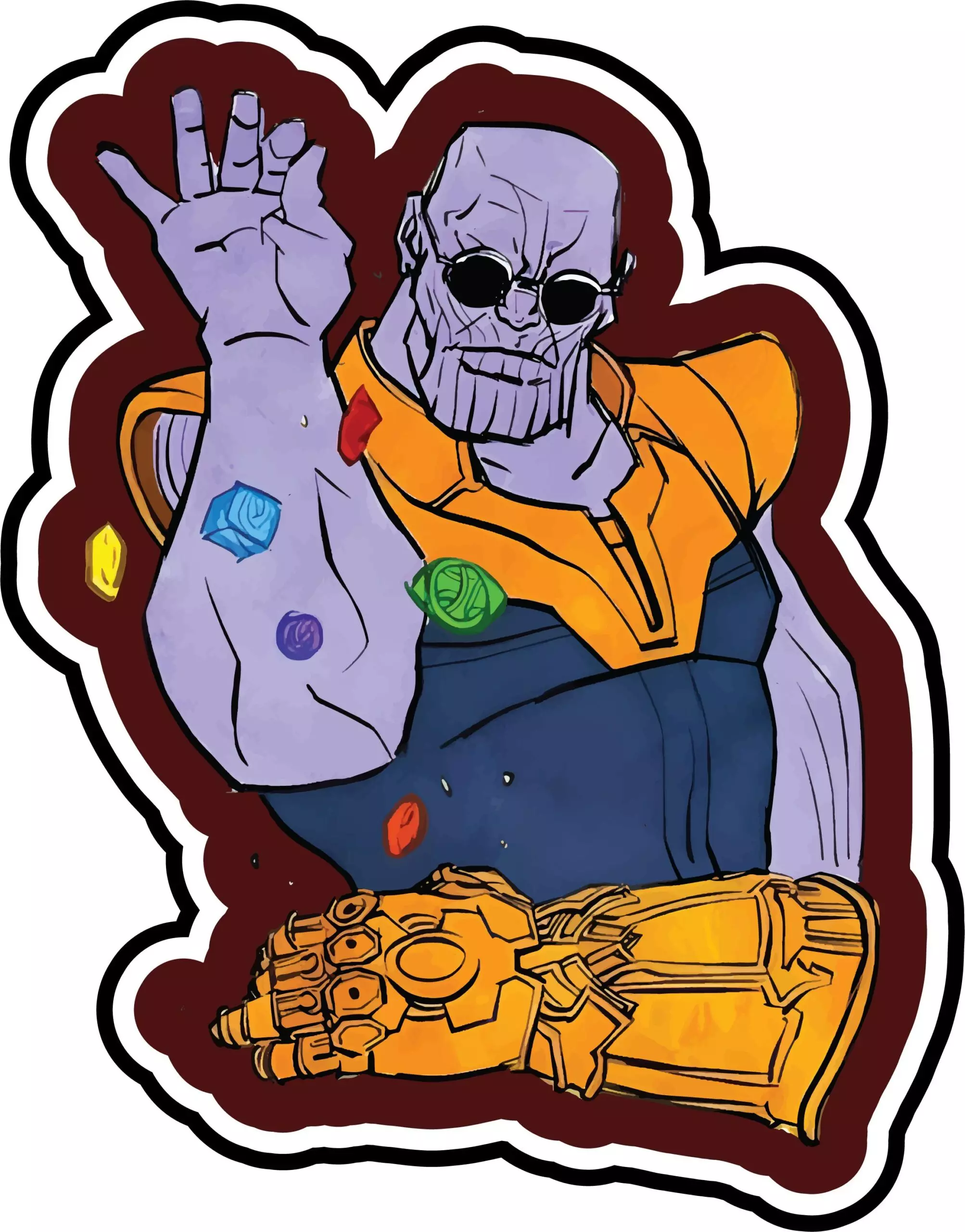 Thanos sprinkling infinity stones - Meme - Sticker
