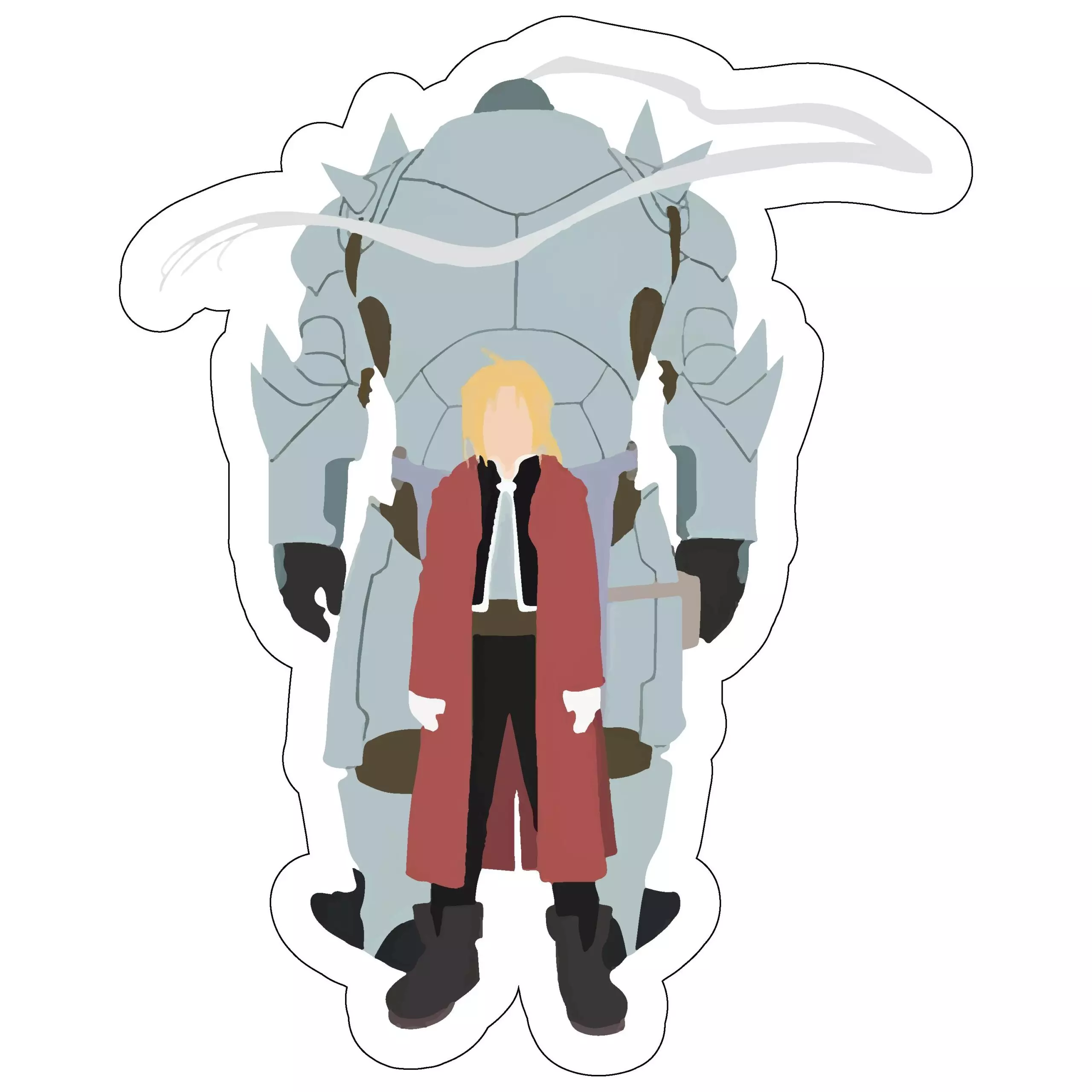 Ed and Alphose standoff - Full Metal Alchemist - Sticker