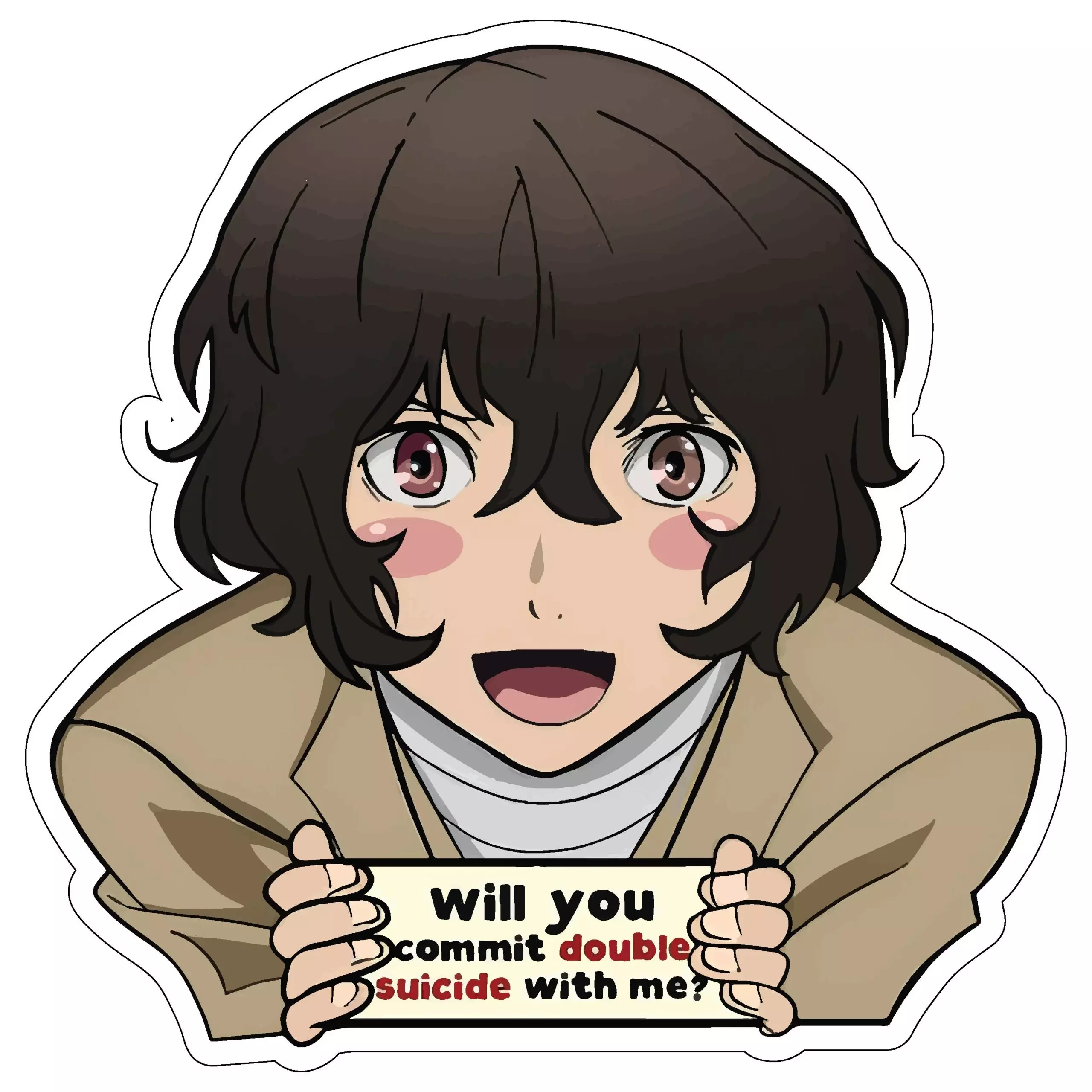 Will you commit double s**cide with me - Danzai - Anime - Sticker