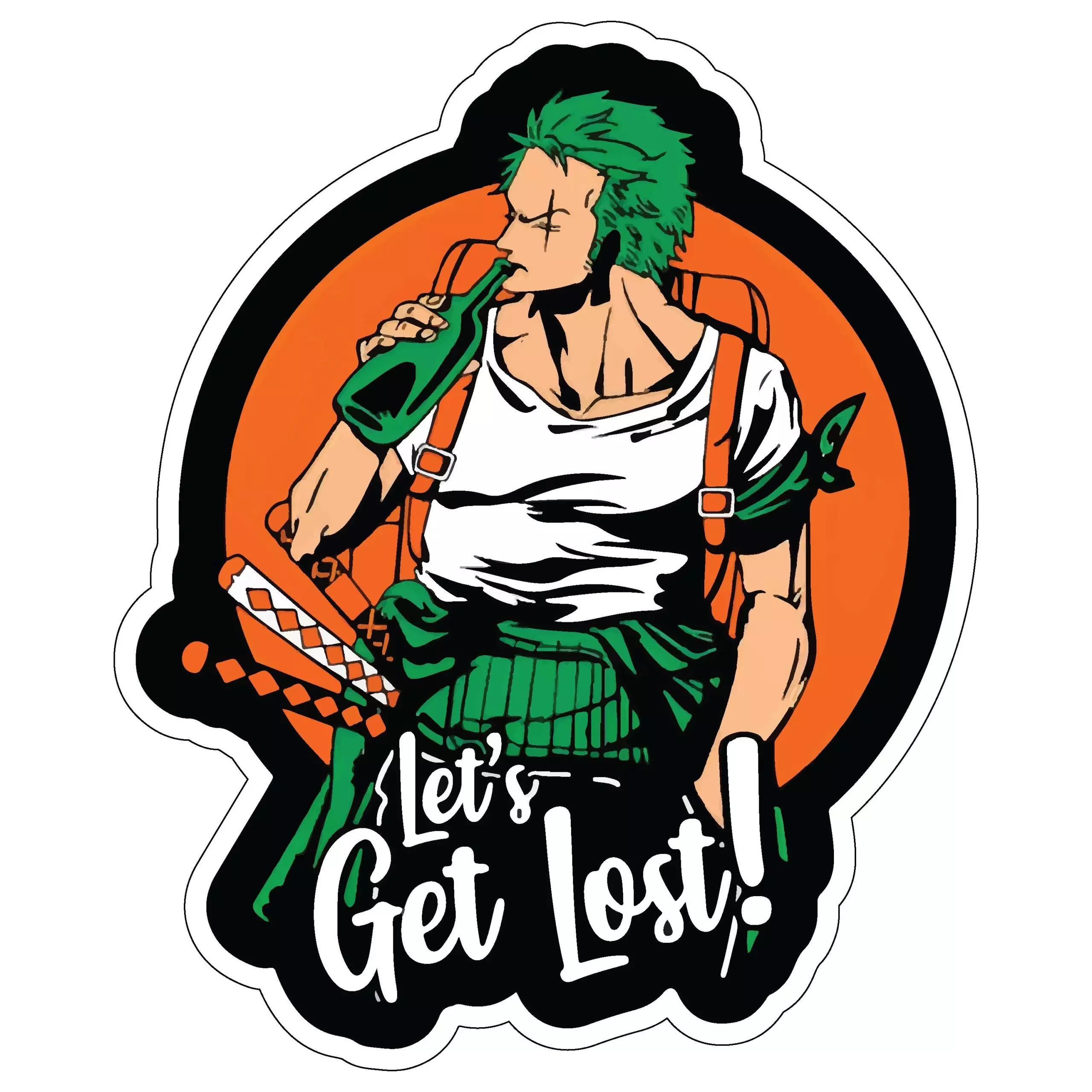 Zoro - Let's Get Lost - One Piece - Sticker